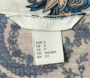 Blue White Printed Top
