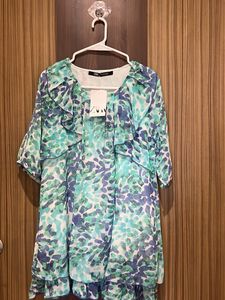 Zara Ruffled Print Dress