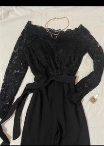 BLACK NET JUMPSUIT
