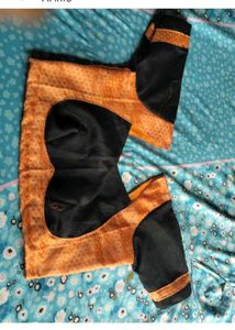 Orange &amp; Black Sari Blouse