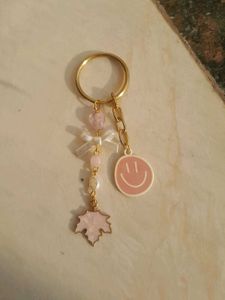 Cute Pink Smiley Keychain