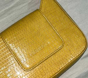 Yellow Crocodile Shoulder Bag