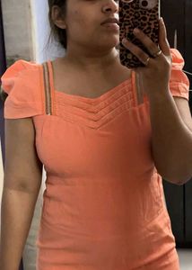 Korean pinterest coral one piece