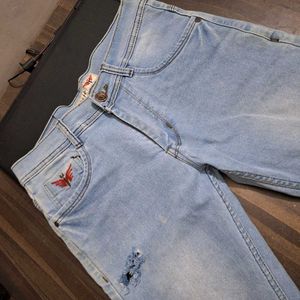 Light Blue Damaged Stylish Look Jeans For Men