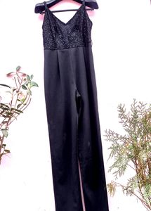 Black Lace Top Jumpsuit