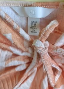 H&amp;M Orange &amp; White ribbed Bodycon Dress