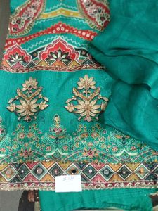 Teal Embroidered Salwar Kameez Suit