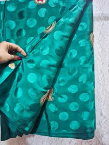 sequence green saree