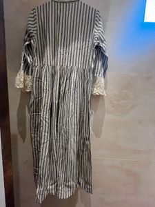 Striped Floral A-line Kurti