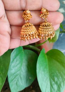 Golden Jhumka Earrings
