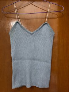 Blue Ribbed Cami top 🦋