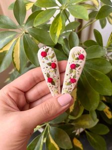 Embroidered Hair Clips (Set of 2)