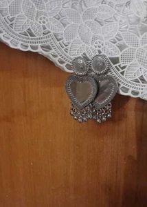 Heart Drop Jhumka Earrings