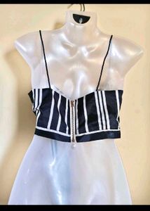 Striped Tie Crop Top Extra Small Size