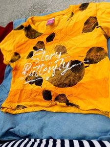Butterfly Story Tee or denim shorts