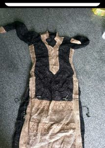 Buy One For 99 Rs Only Elegant Black & Gold Kurta
