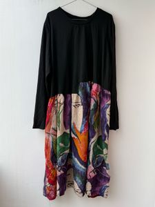 Abstract Print Long Sleeve Dress