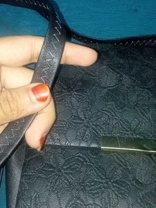 Medium Size Black Golden Sling Bag Girls College