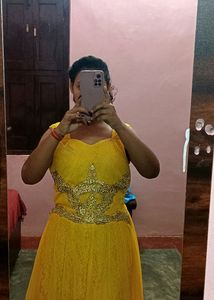 WOMEN&#39;S BEAUTIFUL MAXI DRESH,PARTY,HALDI(MUSTARD)