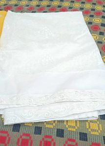 White Thread Work Saree