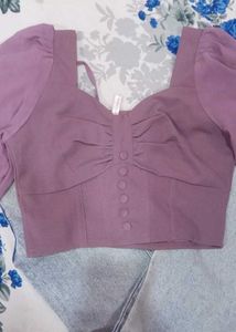 Purple Puff Sleeve Top