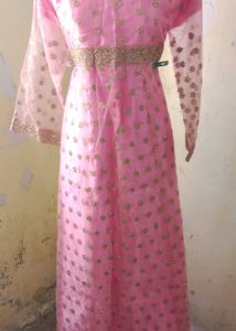Pink & Gold Embellished Ethnic Gown