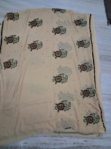 Beige Saree with Blouse Piece