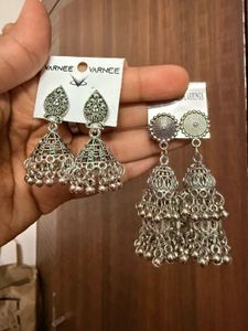 Silver Jhumka Earrings combo