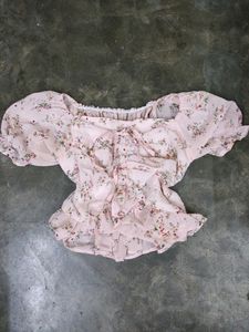 Pink Y2k Floral Top