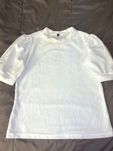 White Puff Sleeve Top
