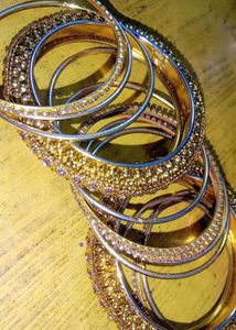 Golden Metal Bangles For Women