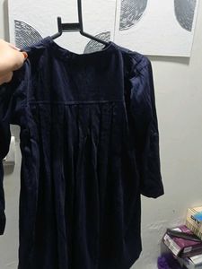 Navy Button-Down Top