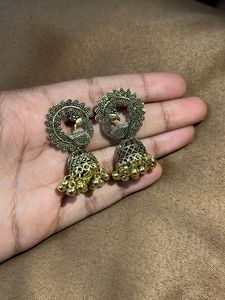Peacock Jhumka Earrings