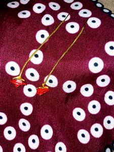 Red Rose Dangle Earrings