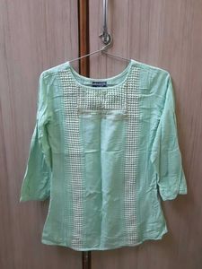 Mint Green Embroidered Tunic Top