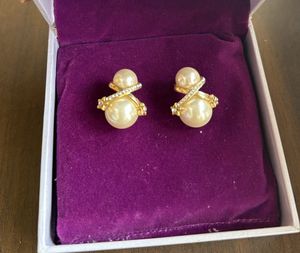 Pearl &amp; Crystal Stud Earrings
