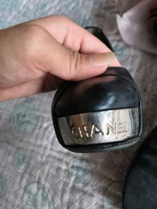CHANEL BLACR SILVER COTED HEEL