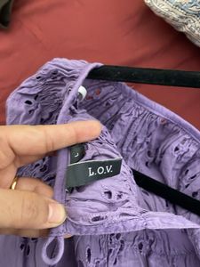 Westside Lov Lavender Cut work Top With Inner