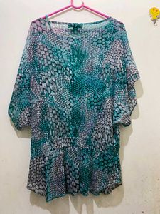 Stylish Sheer Print Top