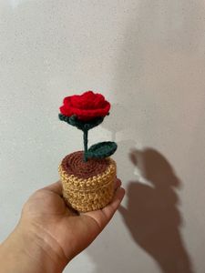 Crochet Potted Rose