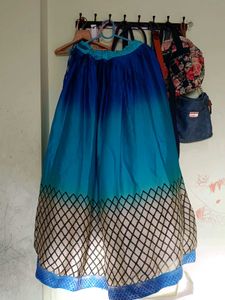 Blue Ombre Maxi Skirt
