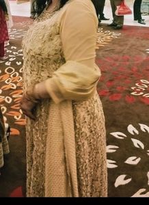 Golden Gown.... Very Elegant....without Dupatta