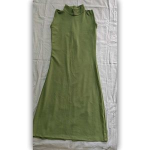 Olive Green Mock Neck Dress