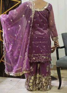 Purple Embroidered Kurta Set