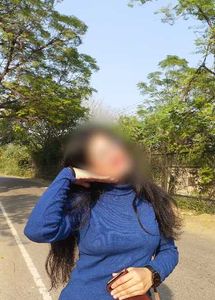 Blue Knit Turtleneck Top