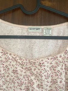 Pink Sweetheart Neck Top