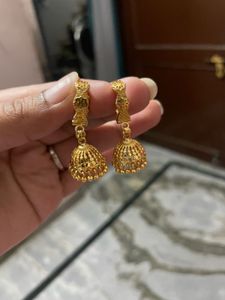 Golden Jhumka Earrings