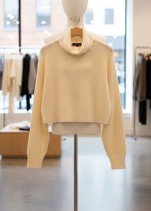H&amp;M Cream Turtleneck Cropped Sweater