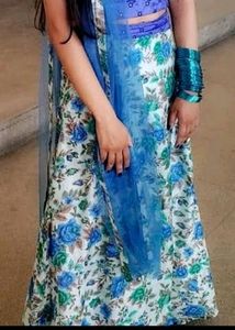 Blue Skirt And Blouse For Weddings