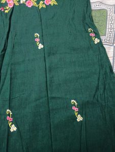 Embroidered Green Maxi Dress